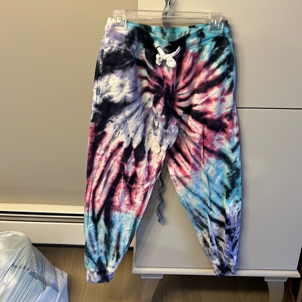 pastel tie-dye sweatpants